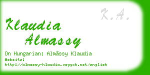 klaudia almassy business card