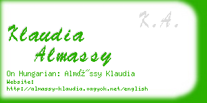klaudia almassy business card